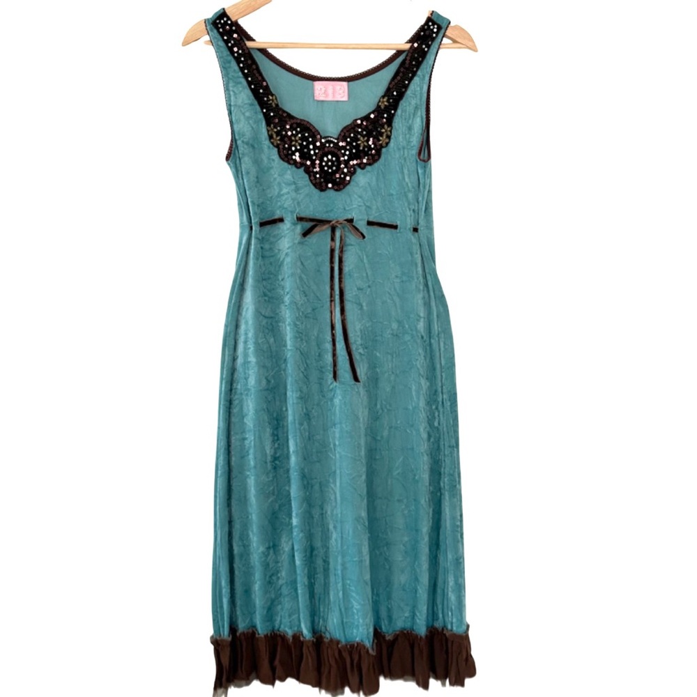Vintage Summer Dress Crushed Velvety by 213 Fairycore Whimsigoth Wedding Y2K